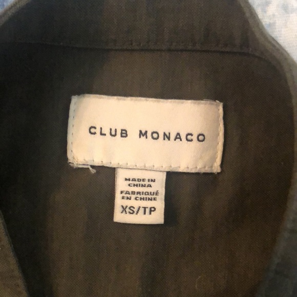 CLUB MONACO dark green Band collar shirt size XS - Picture 9 of 9